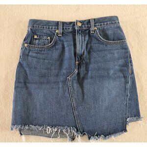 Rag & Bone Womens Denim Mini Skirt Size 25 Raw Edge